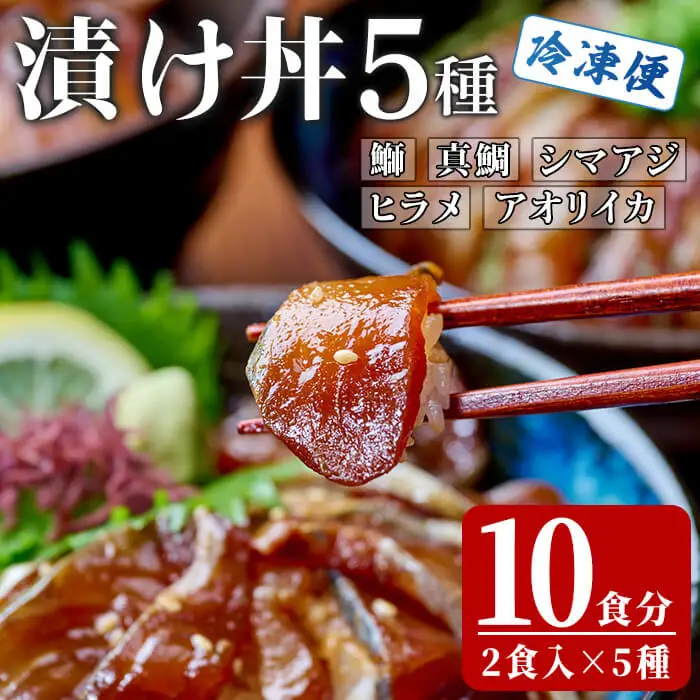 漬け丼 5種セット (計10食分・2食入×5種) りゅうきゅう あつめし 漬け 魚介 海鮮 鰤 ブリ 真鯛 タイ シマアジ アジ あじ ヒラメ 鮃  ひらめ アオリイカ いか 【opba007】【海べ】