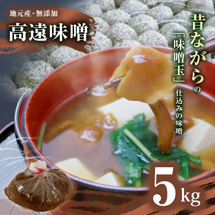 高遠味噌 5.0kg 入り 箱｜味噌 調味料 みそ 伊那 信州 高遠 大豆 無添加 給食 高遠 味噌 ふるさと納税【013-23】