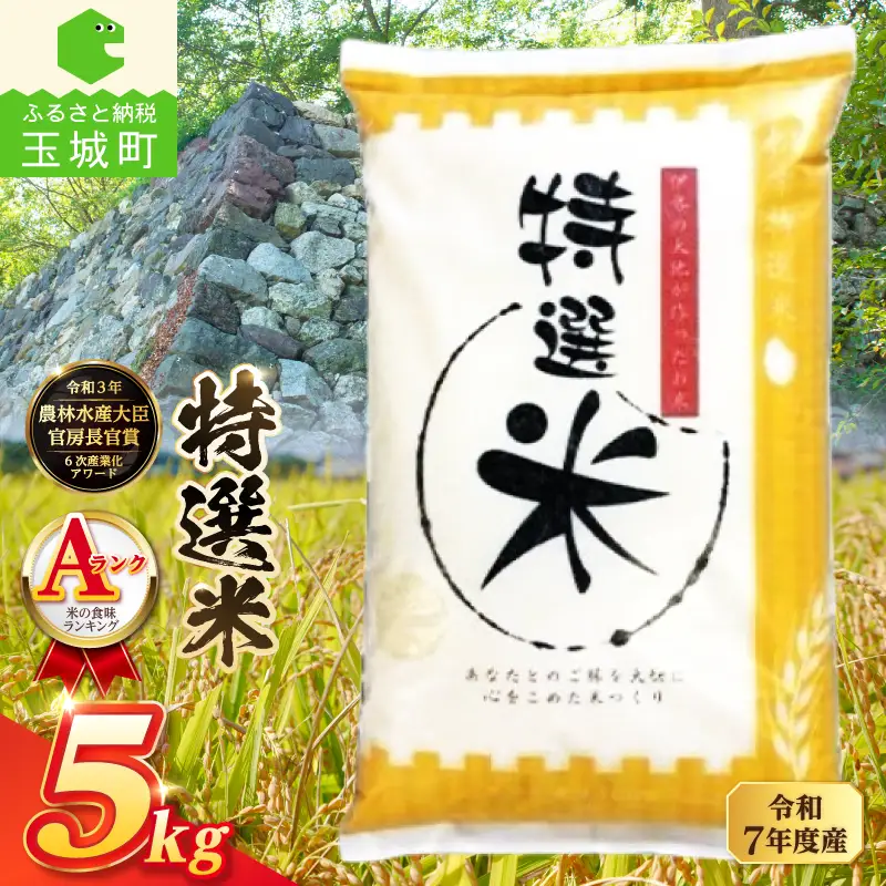 令和7年度産 コシヒカリ 特選米 5kg 米 白米 精米 ごはん ご飯 三重県 玉城町