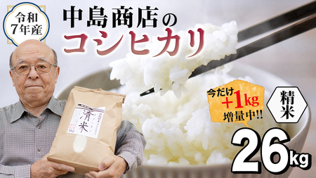【1kg増量中】 令和7年産 茨城県産 精米 コシヒカリ 26kg（26kg×1袋）