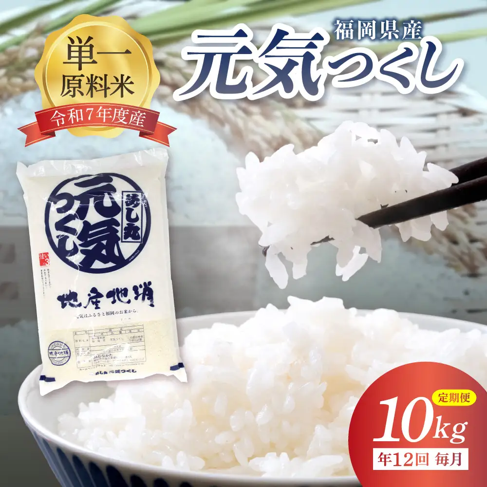令和7年産 【定期便/年12回】「元気つくし」10kg【ほたるの里】_HB0207