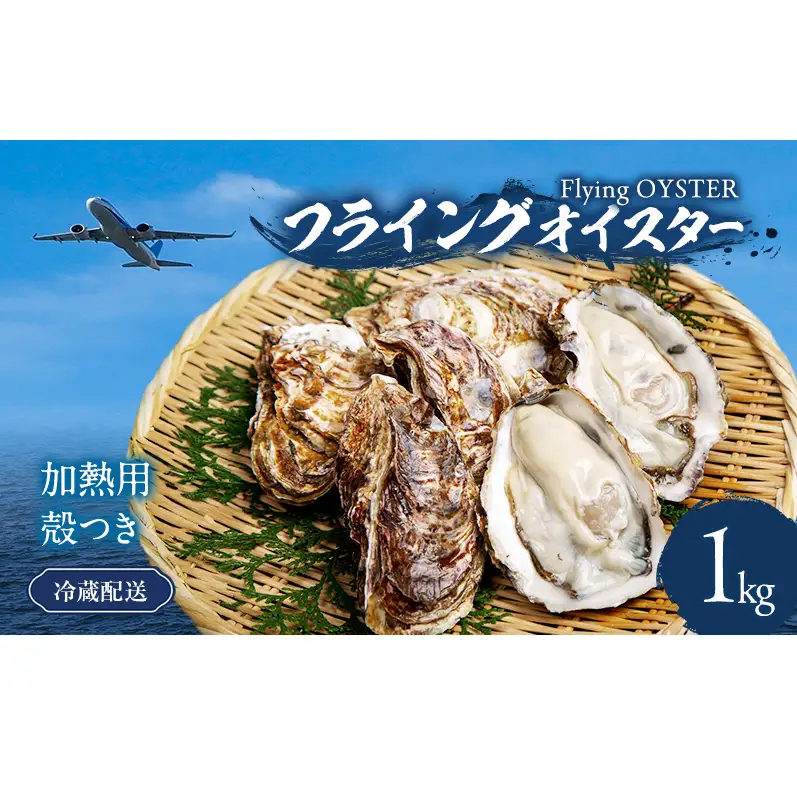 殻付き 牡蠣 1kg 加熱用 生牡蠣【先行予約】フライングオイスター