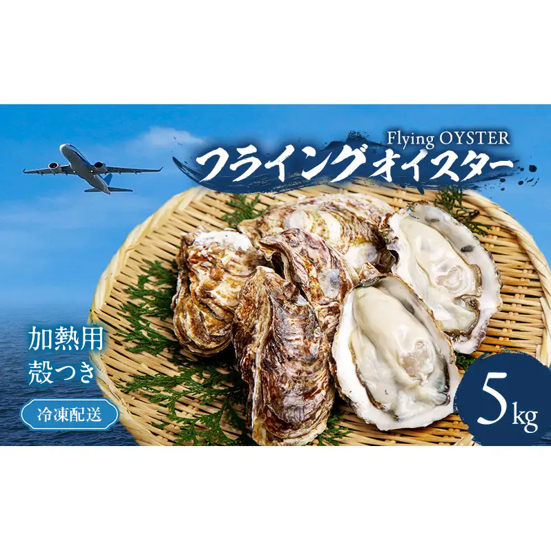 冷凍 殻付き 牡蠣 5kg 加熱用 フライングオイスター カンカン焼き