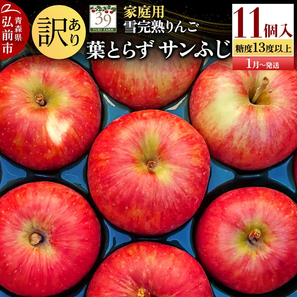 りんご 葉とらずサンふじ【訳あり】11個 家庭用 先行受付
