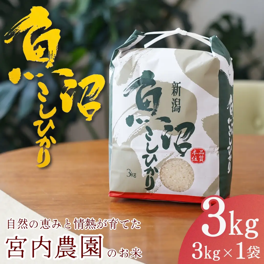 魚沼産コシヒカリ 3kg 宮内農園 | 新潟県 魚沼 令和7年 こしひかり