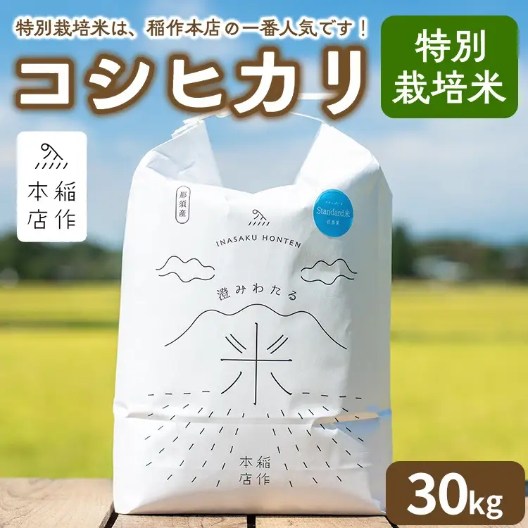 【令和7年産】特別栽培米 コシヒカリ 30kg 〔P-292〕 | こしひかり 米 お米 コメ こめ 精米 濃厚 甘い 国産 那須 栃木県 那須町 ※2025年10月下旬頃より順次発送予定