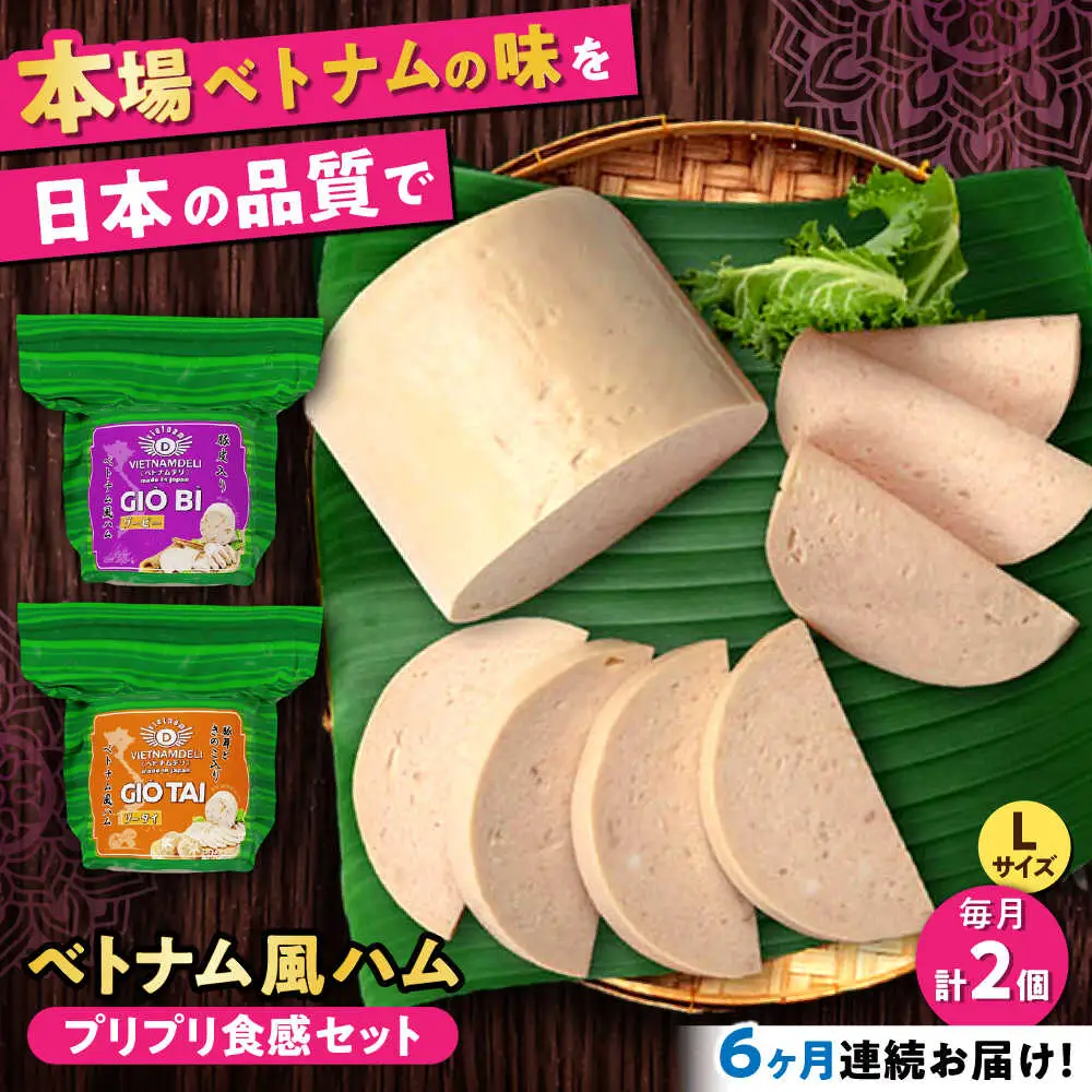 【全6回定期便】ベトナムハム プリプリ食感2種セット / ハム ベトナム料理 [BBBE020]