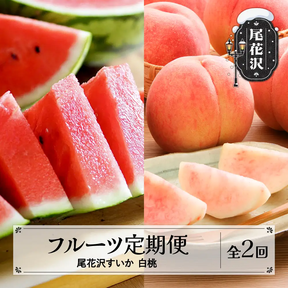 【先行予約】フルーツ定期便  全2回  スイカ もも 令和9年産  sb-fts2x-a-mo