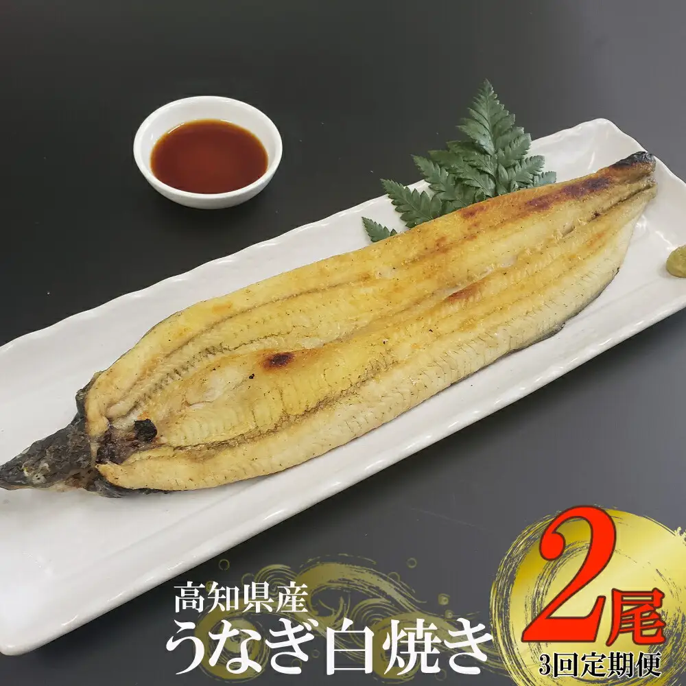 【3回定期便】手焼き 白焼きうなぎ2尾【国産 高知県産白焼きウナギ】