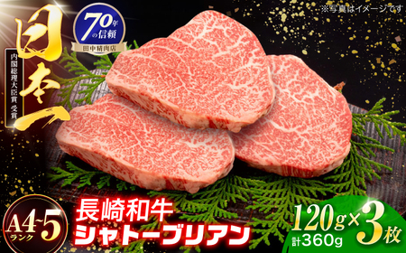 長崎和牛 シャトーブリアンステーキ 120g×3枚[OCA085]