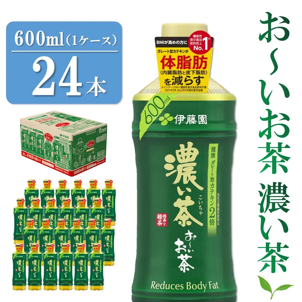 お～いお茶濃い茶 600ml×24本(1ケース) K071038