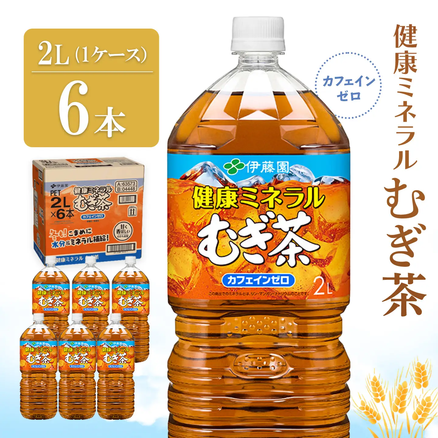 健康ミネラルむぎ茶2L×6本(1ケース) K071040