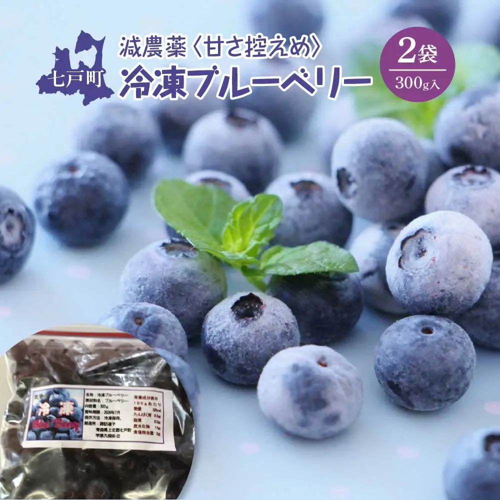 【令和8年度産】減農薬＜そのまま食べられる＞冷凍ブルーベリー（300ｇ）2袋セット　【02402-0431】