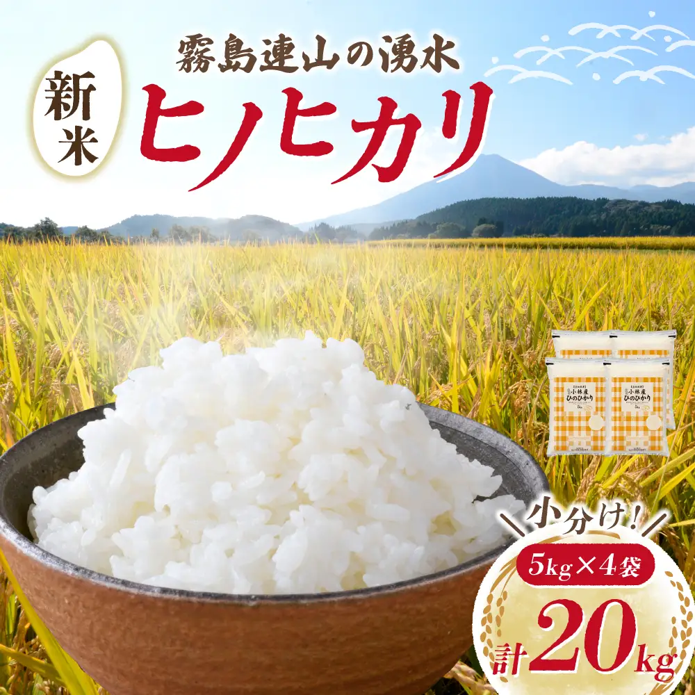 【令和7年産米】ヒノヒカリ 20kg（5kg×4袋 国産 米 お米 精米 令和7年産 ひのひかり 小分け 数量限定）
