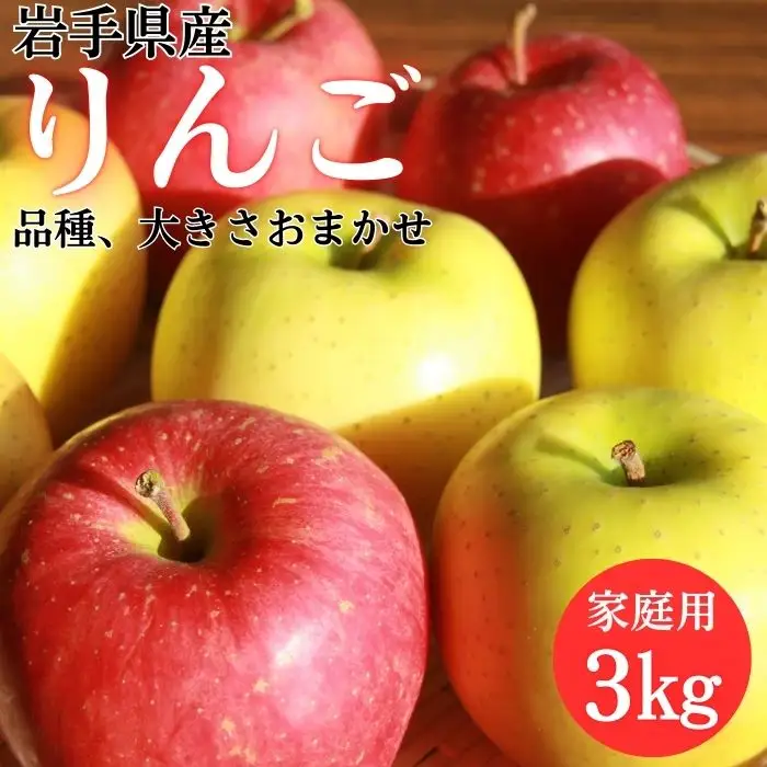 岩手県産 りんご 家庭用 3kg 約 8玉 から 11玉 【フルーツファームおやまだ】