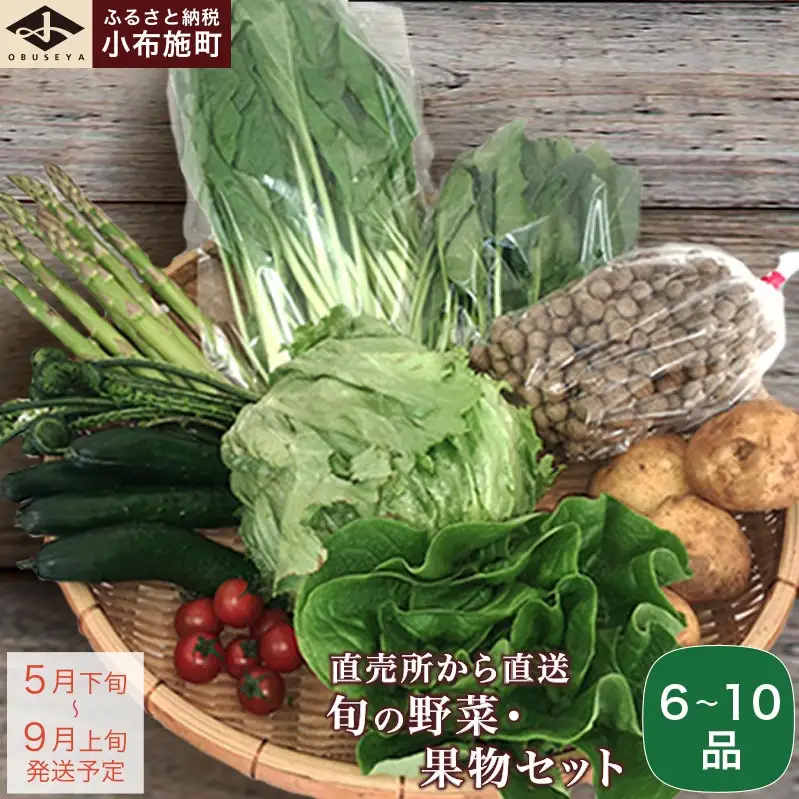 直売所から直送 旬の野菜・果物セット 6～10品 ［小布施屋］野菜 やさい 果物 フルーツ 詰め合わせ 詰合せ  令和8年産【2026年5月下旬～9月上旬発送】 ［H-79］