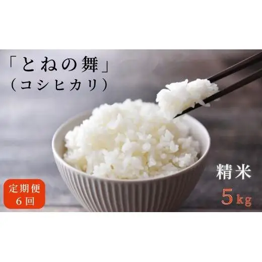 【6ヶ月定期便】《 令和7年産 》米 コシヒカリ 「 とねの舞 」 精米 5kg ／ 米 こめ コメ お米 おこめ コシヒカリ こしひかり とねの舞 白米 ごはん 令和7年産 5kg 定期便 茨城県 利根町 送料無料
