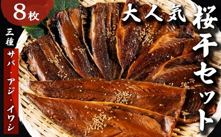 海の京都 大人気 桜干セット 3種8枚 やまいち 桜干 魚貝類 干物 醤油漬け たまり醤油 オリジナル 出汁 京都 日本海 アジ イワシ サバ 魚介 丹後  myz02 myz09 myz11 myz17 myz23