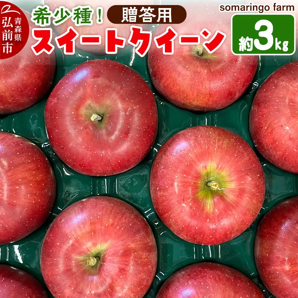 【26年10月中旬～クール便発送】りんご 希少！スイートクイーン 約3kg【贈答用】somaringo farm