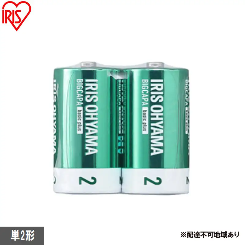 乾電池 BIGCAPA basic plus アルカリ乾電池 単2形2本パック