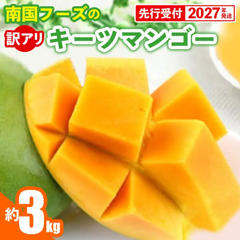 【先行受付】【2027年発送】南国フーズのキーツマンゴー 訳あり 約3kg - 先行予約 沖縄 産地直送 南国フルーツ ご家庭用 ご自宅用 国産マンゴー 希少種 オススメ 沖縄県 八重瀬町