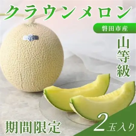 【2027年5月中旬より発送】磐田市 ねらい目 クラウンメロン 山等級 約1.3kg×2個【配送不可地域：離島・北海道・沖縄県】【1640737】