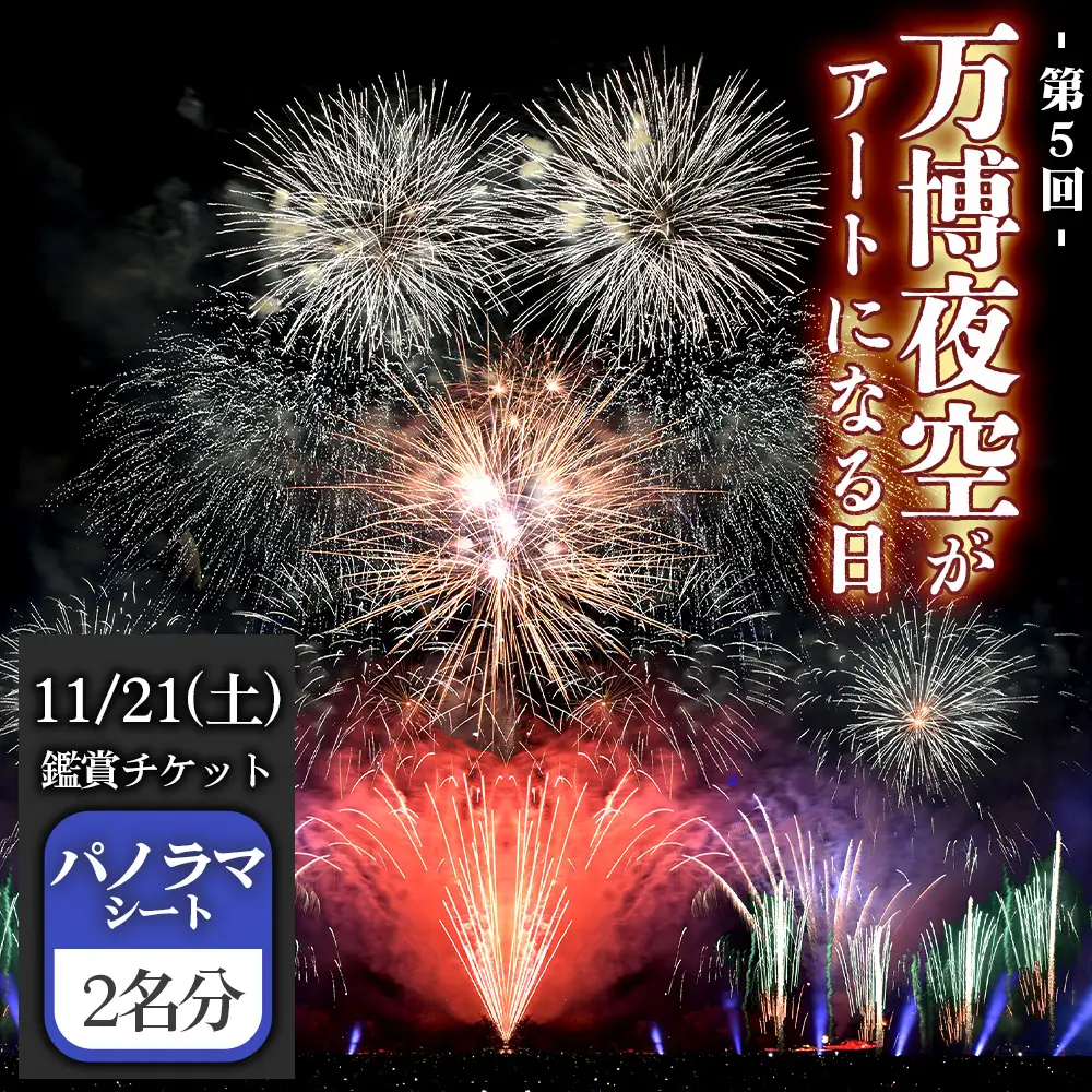 万博夜空がアートになる日　2026　鑑賞チケット　パノラマシート2枚 ／ イベント 花火 花火大会 芸術イベント 観覧シート 万博記念公園 大阪吹田市 一夜限り 国内トップクラス 家族 ファミリー 恋人 カップル 思い出 記念日 大阪府 No.176