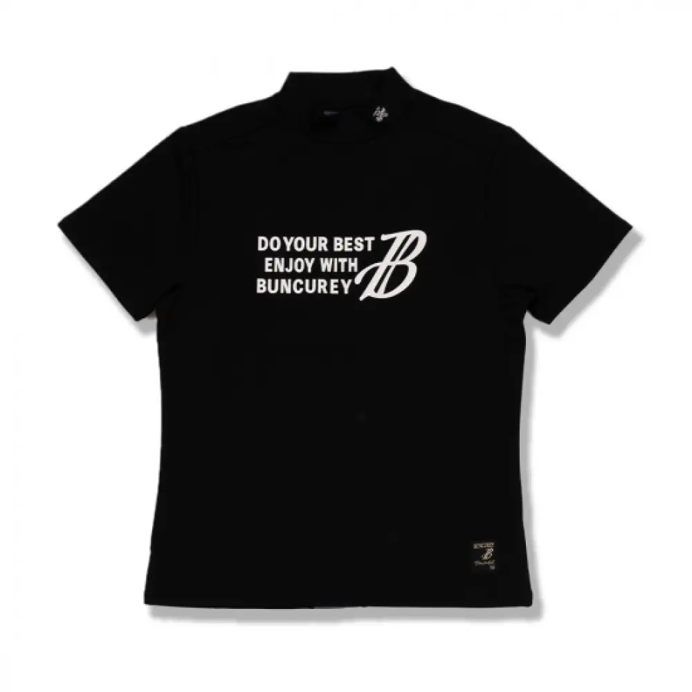 BUNCUREY　ゴルフウェア　バイカラー半袖モックネック（BM23SS-02-007）ブラック／サイズ3