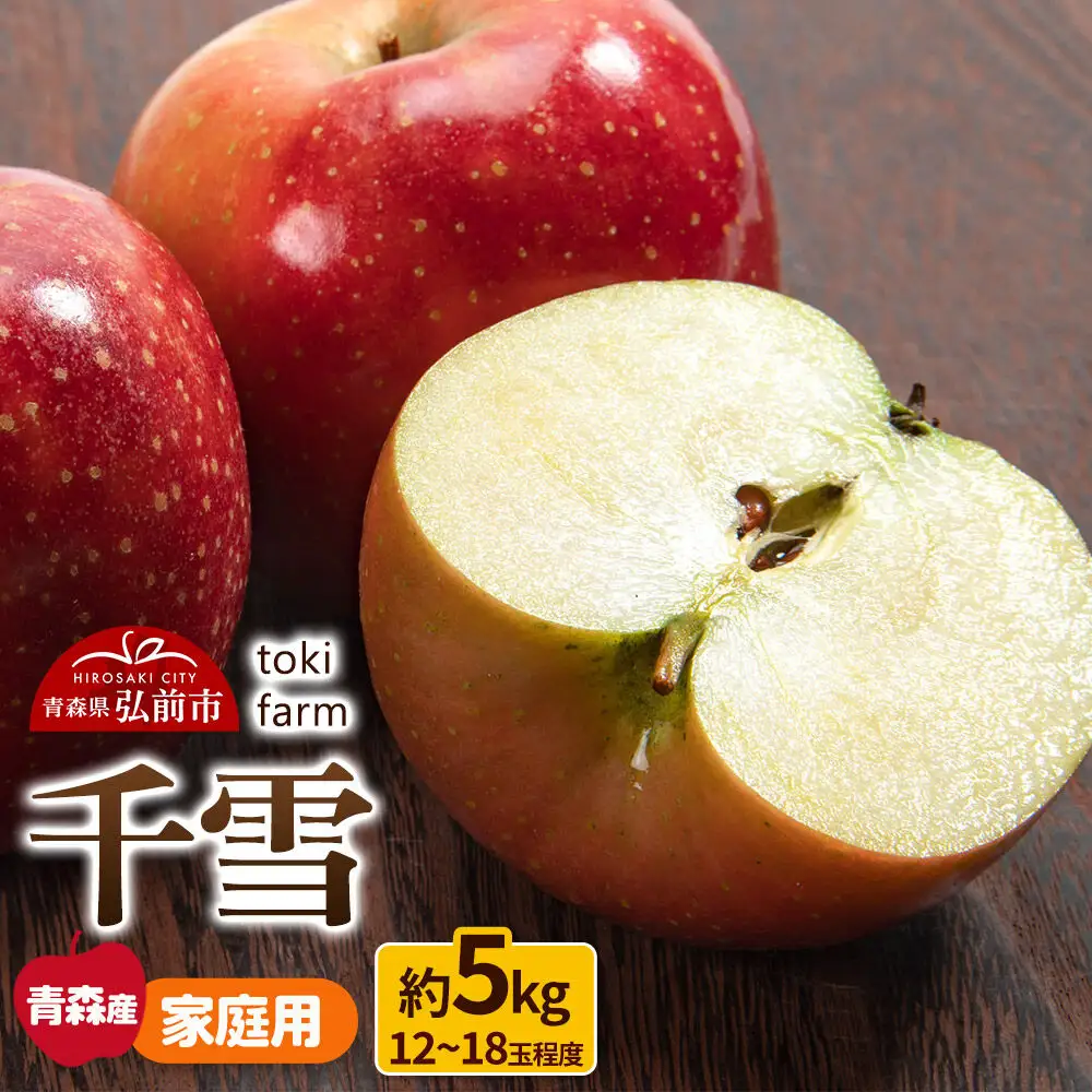 【26年11月発送】りんご 千雪 約5kg（12～18玉程度）家庭用 toki farm 林檎 アップル 果実 果物 美味