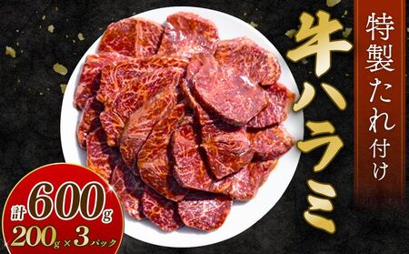 自家製 牛ハラミ たれ漬け 200g×3パック 計600g 訳あり 牛肉 焼肉