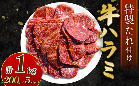 自家製 牛ハラミ たれ漬け 200g×5パック 計1kg 訳あり 牛肉 焼肉