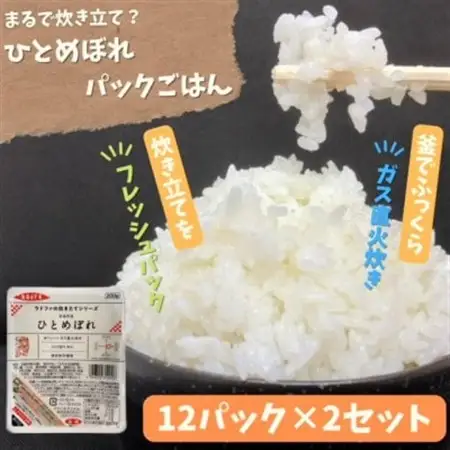 【パックご飯】炊きたてをフレッシュパック　ひとめぼれ12個入×2セット【1676116】