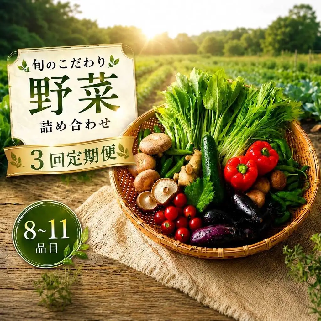【3回定期便 野菜】 こだわりの新鮮野菜セット(8~11品目)