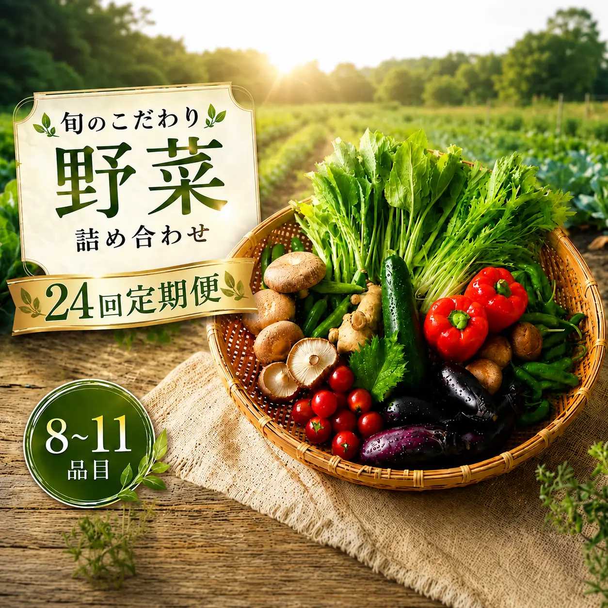 【24回定期便 野菜】 こだわりの新鮮野菜セット(8~11品目)