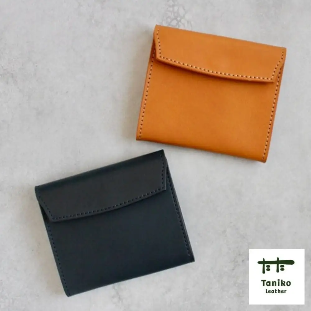 tanikoオリジナル セカンド財布（紺）《厚真町》【Taniko leather】[AXAP019]