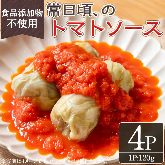 No.1314-B 素材にこだわったトマトソース(120g×4袋) トマトソース 惣菜 添加物不使用 簡単調理 湯煎 冷凍 数量限定【常日頃、】