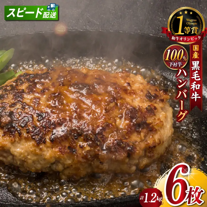東浦町特産『下村牛』黒毛和牛100%手作りハンバーグ（200g×6枚）｜ハンバーグ 惣菜 冷凍 東浦町