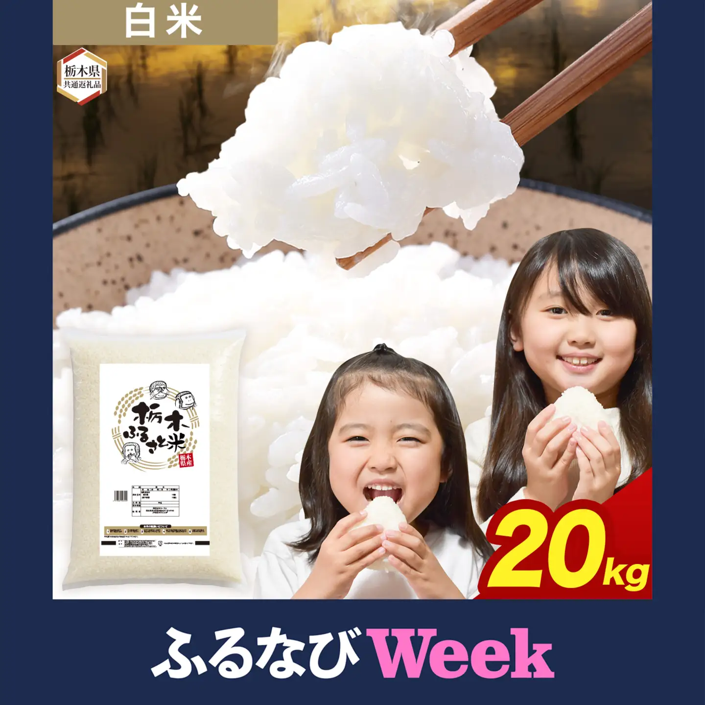 【ふるなびWEEK対象】栃木ふるさと米 白米 20kg《7-14日以内に出荷予定(土日祝除く)》おこめ【栃木県共通返礼品】