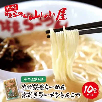 Z54-02 筑豊豚骨らーめん 高菜生ラーメンとんこつ10食セット ラーメン