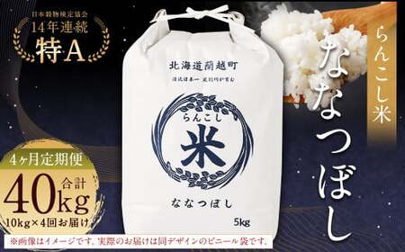 【4ヶ月定期便】らんこし米（ななつぼし）10kg×4回 計40kg お米 米 ななつぼし 精米