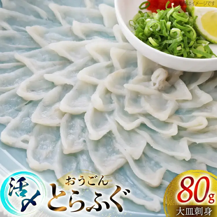 ふぐ 刺身 おうごんとらふぐ 大皿 刺身 80g