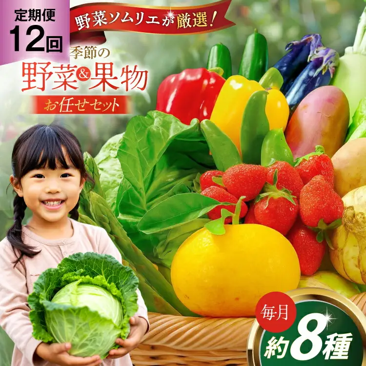 野菜 果物 セット 安心の地元野菜と果物のお任せセット 定期便 12回