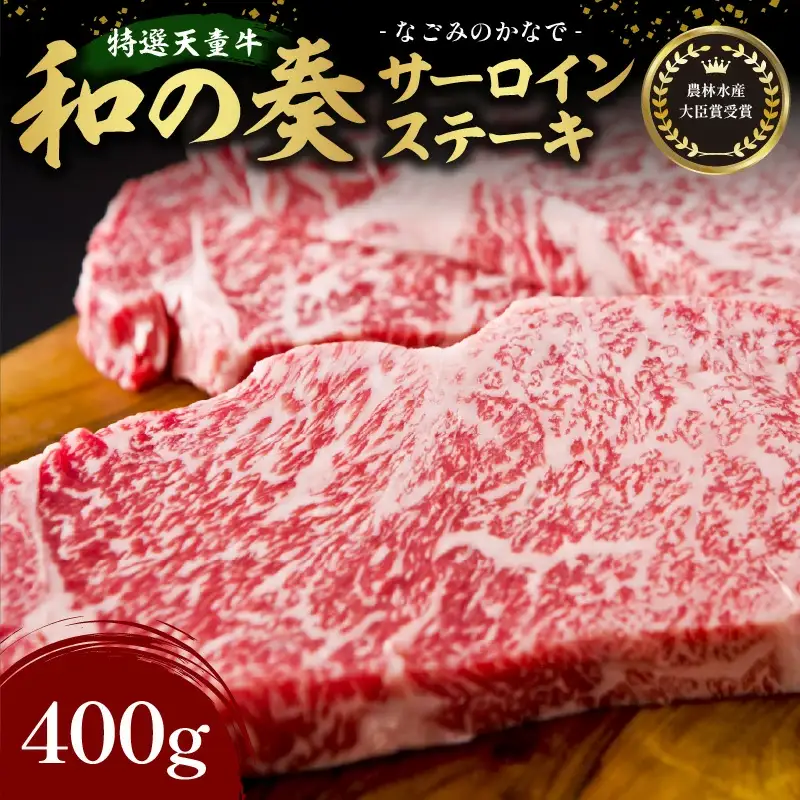 農林水産大臣賞受賞 特選 天童牛 " 和の奏 " サーロインステーキ 400g