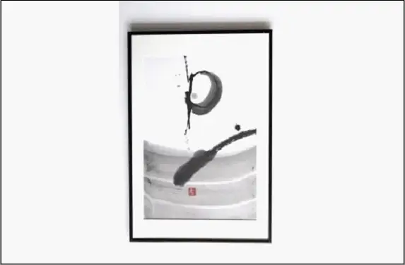 福岡市ゆかりの墨象作品《潮結》原画（A3額装）／「風と街と、心のかたち」シリーズより