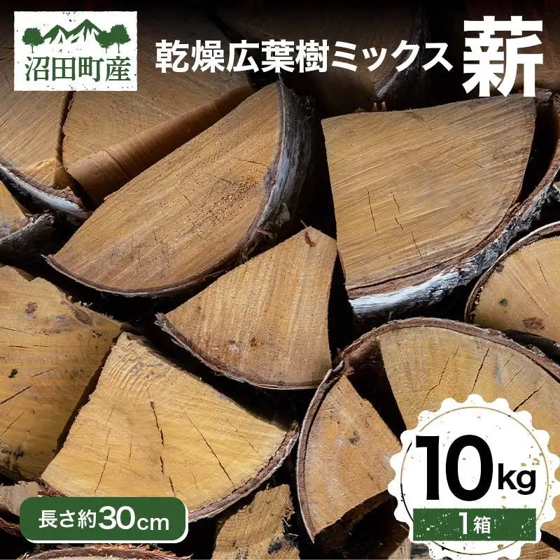 沼田町産 広葉樹ミックス薪 長さ約30cm 10kg キャンプ アウトドア用品 n-0090