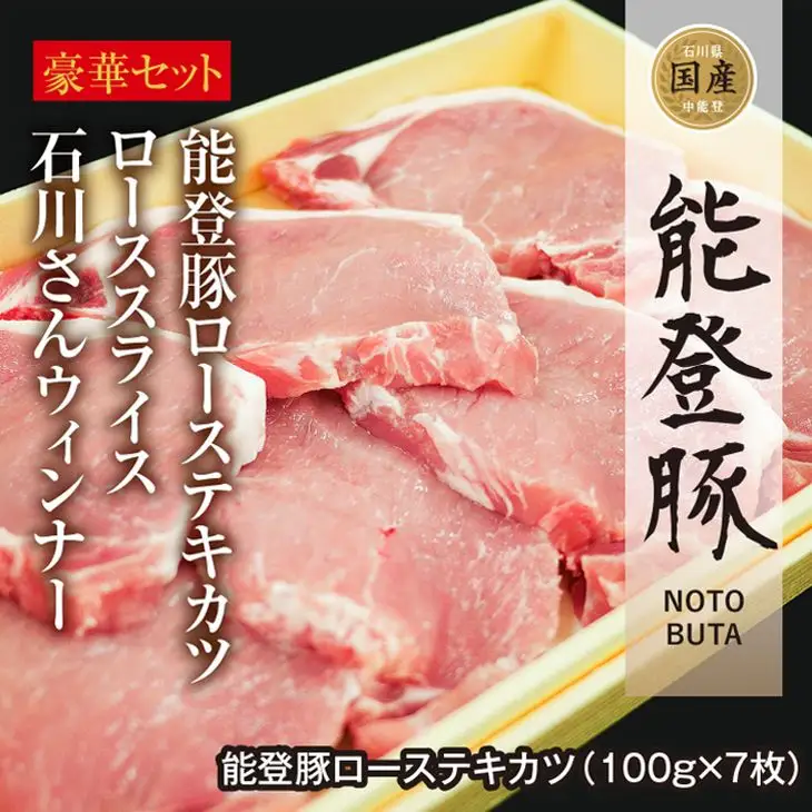 肉 能登豚 ローステキカツ スライス ウインナー 堪能セット
