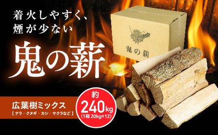 鬼の薪（鬼北の広葉樹ミックス乾燥割薪）12箱＜薪 ストーブ アウトドア キャンプ ピザ ボイラー 自然 火 炎 燃料 焚火 暖炉 窯焼き 四国薪販売 焚火 キャンプファイヤー 愛媛県 鬼北町＞ ※離島への配送不可