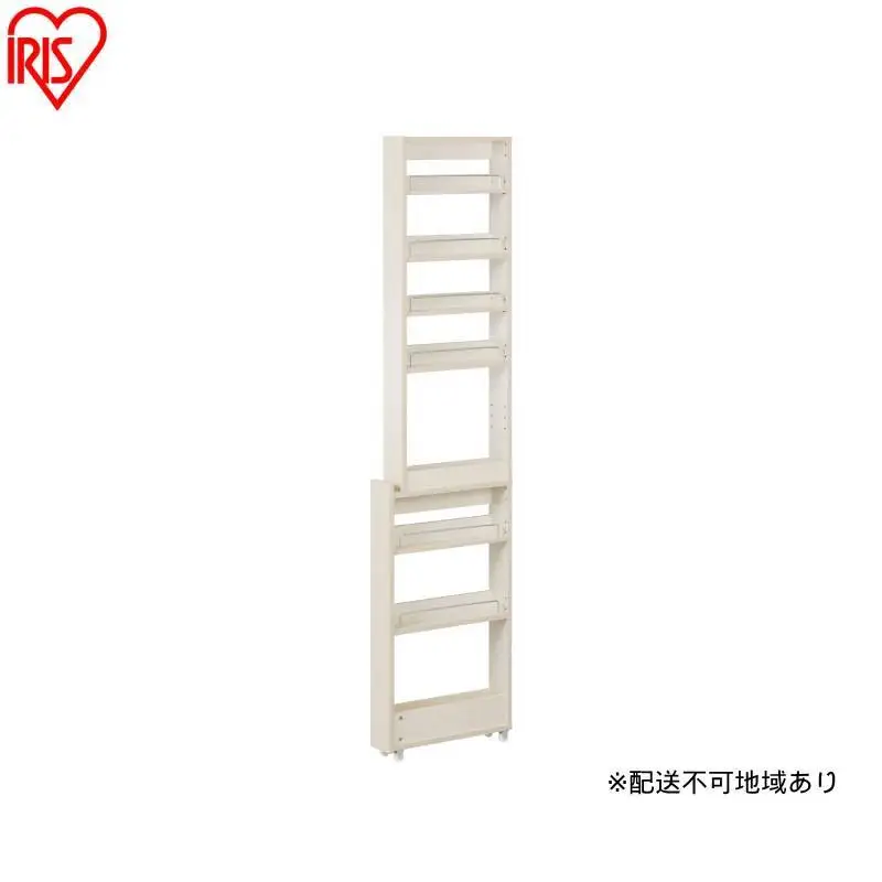 キッチン隙間収納ラック KSRーH100 ホワイト 隙間収納 すきま収納 ラック 10cm キッチンラック スリム キャスター付き ストッカー 収納 おしゃれ パントリー 棚 薄型 冷蔵庫横 洗面所 キッチン収納 アイリスオーヤマ ハイタイプ