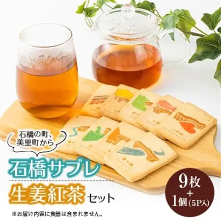 【熊本県美里町】石橋サブレ(9枚入り)と生姜紅茶セット【1680291】