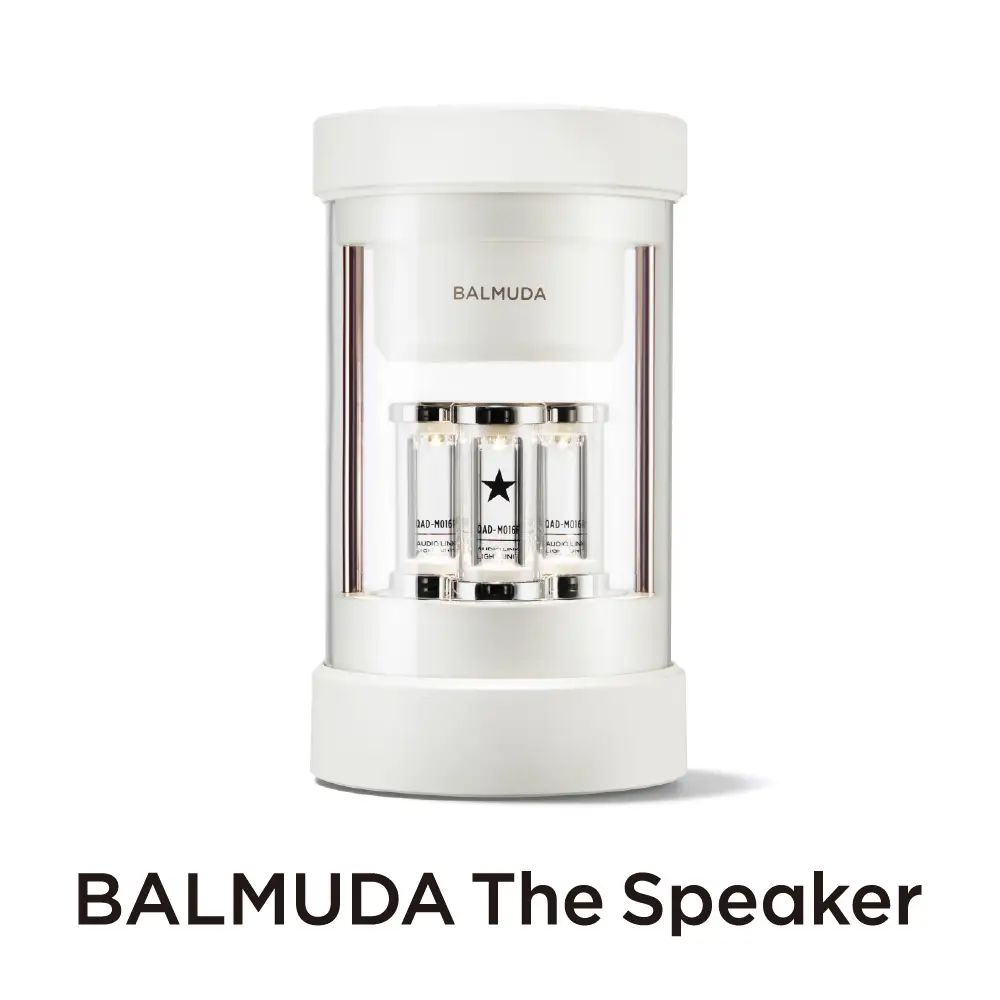 バルミューダ BALMUDA The Speakerホワイト M01A-WH／JP｜ バルミューダ ザ・スピーカー BALMUDA 選べるカラー スピーカー ポータブル Bluetooth AUX入力対応 小型 おしゃれ 家電 リビング